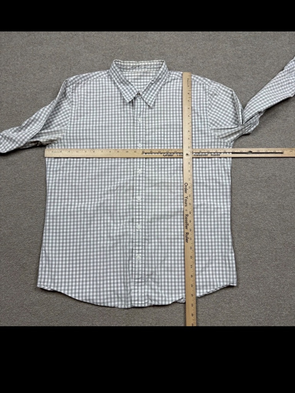 Save Khaki Button Up Shirt Men's Size XL Gray Long Sleeve Collared Preppy SKU - Picture 4 of 7